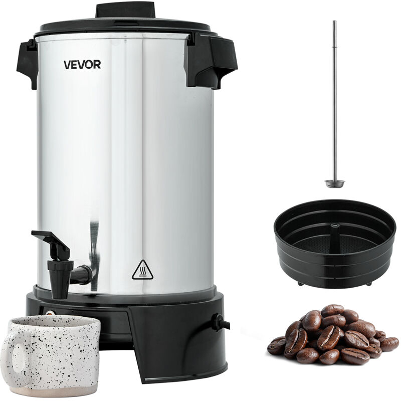 VEVOR kommerzieller Kaffeeautomat 30 Tassen4,5 L Heißgetränkespender mit tropffreiem Wasserhahn, Kaffeekanne mit automatischer Temperaturregelung,