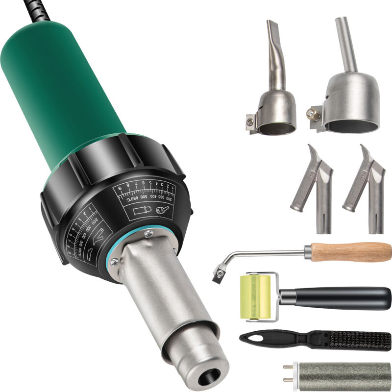 Mophorn - vevor Kunststoff Schweißgerät Heißluftpistole 1600W pvc Schweißpistole 40-60℃ Kunststoff Heißluft Schweißer inkl. 4x Ersatzdüsen
