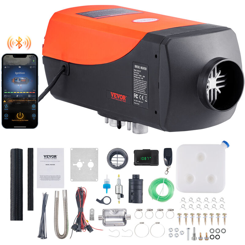 Vevor Luft Dieselheizung Standheizung 12 v 5 kW, Luftheizung Air Diesel Diesel Standheizung Lufterhitzer, 0,16–0,52 L/Std. Dieselheizung mit