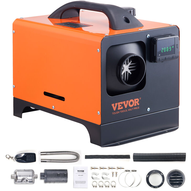 Vevor Luft Dieselheizung Standheizung 12 v 5 kW, Luftheizung Air Diesel Standheizung Lufterhitzer, 0,16–0, 52 L/Std. Dieselheizung mit LCD-Display &