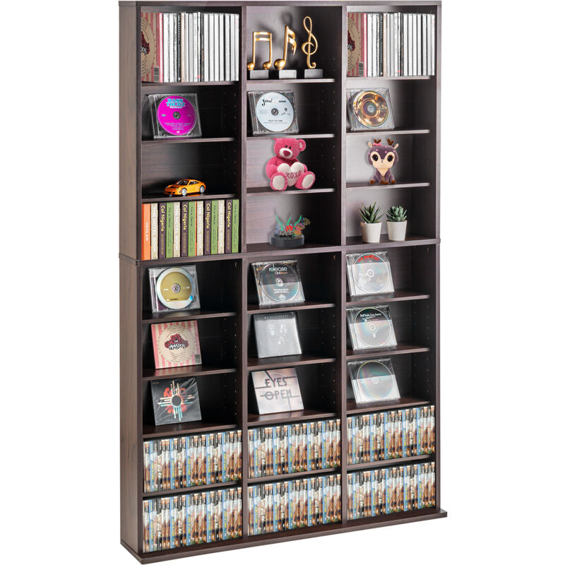 VEVOR Medienaufbewahrungsschrank, 9-lagiges DVD-Regal für bis zu 756 CDs, verstellbare CD-Regale mit 27 Fächern, schützt und organisiert Musik-,