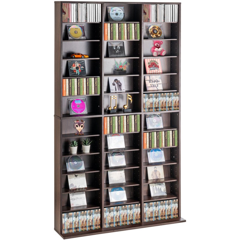 Medienaufbewahrungsschrank, verstellbarer DVD-Schrank, CD-Aufbewahrung für bis zu 1080 CDs, schützt und organisiert Musik-, Film-, Videospiel- oder