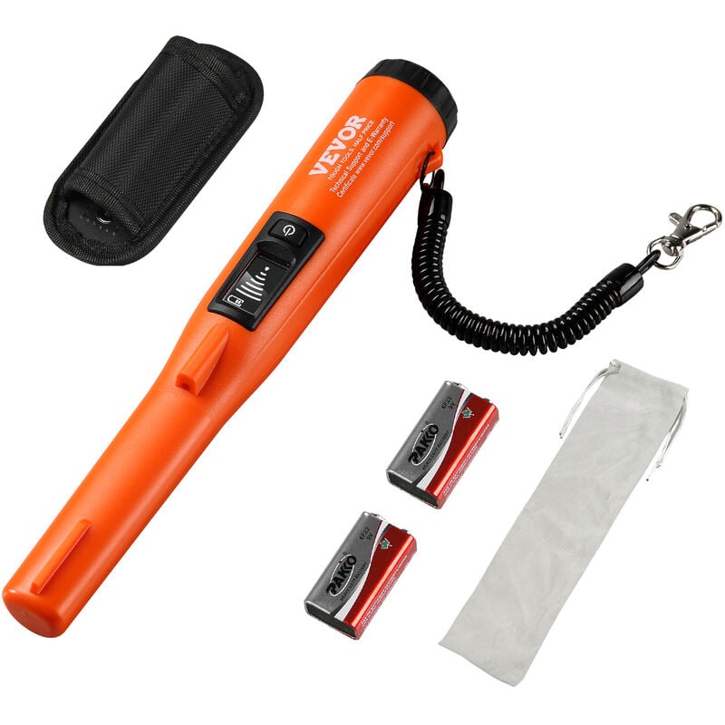 Metalldetektor Pinpointer IP68 Komplett Wasserdichter Metallsuchgerät 3 Modi Propointer Schatzsuche mit LCD/Ton/Vibration/Ton + Vibration 9V Batterie