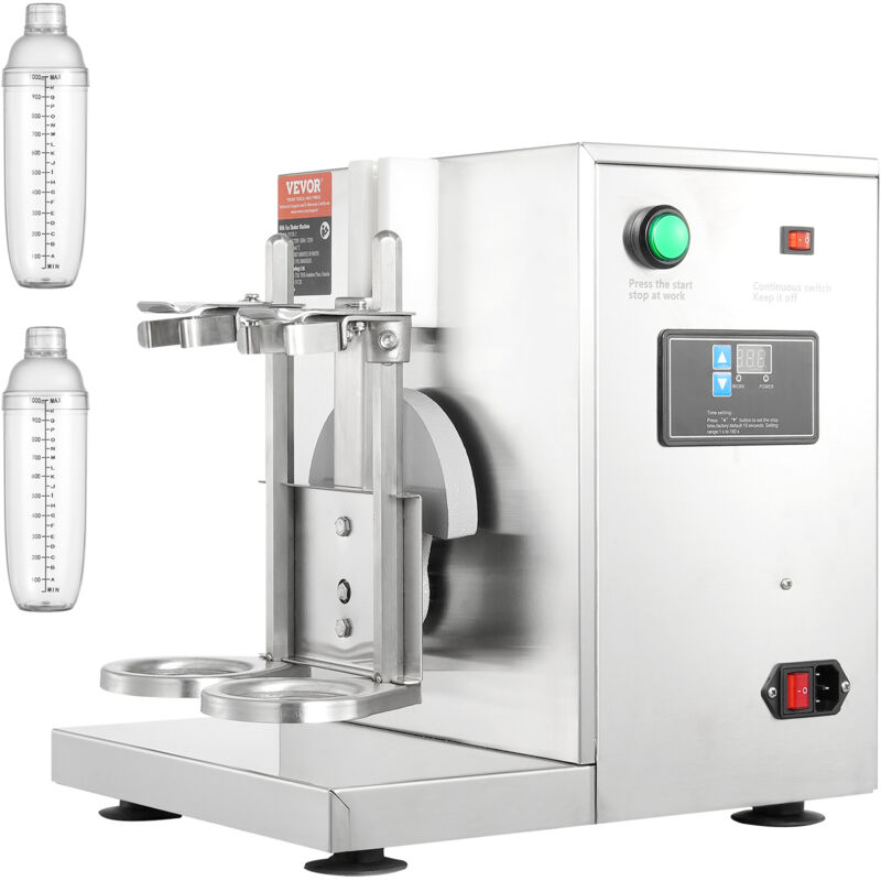 Mophorn - vevor Milchshake-Maschine, 120 w Kommerzielle Milch-Tee-Shaker-Maschine, Doppelkopf-Milchshake-Mixer-Maschine, 0-180 s einstellbarer