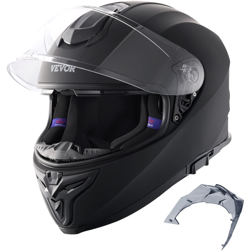 Vevor - Motorradhelm Motocross-Helme Integralhelm Größe m, Helme aus abs mit Bluetooth-Schlitz & Wechselglas, DOT-geprüfter bequemer Motocross-Helm,