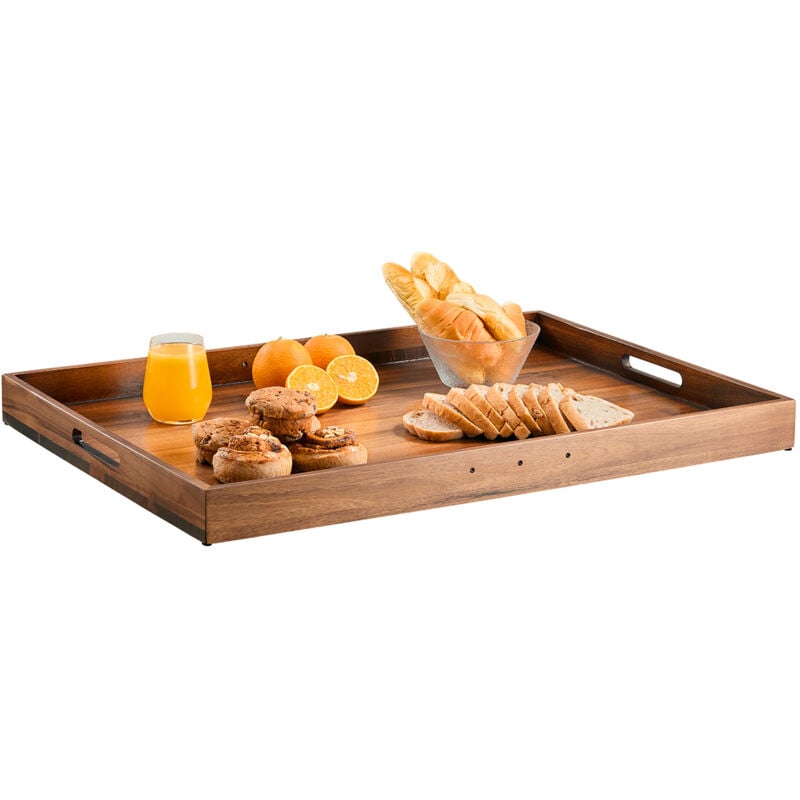 Nudelbrett-Herdabdeckung Herdplattenabdeckung für Gasbrenner und Elektroherd, Herdabdeckplatte aus Akazienholz mit integrierten Griffen,