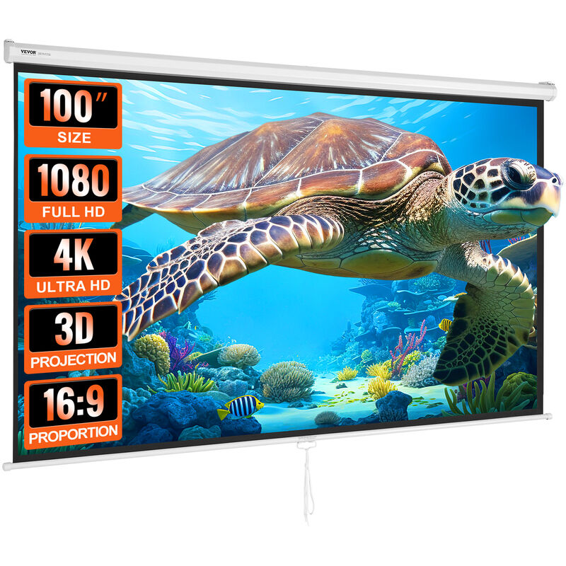 Mophorn - vevor Projektion Beamer Leinwand 254 cm hd 4K Outdoor Indoor Manuelle Projektor Screen Schnelles Klappbare Tragbare Filmleinwand 16: 9 für