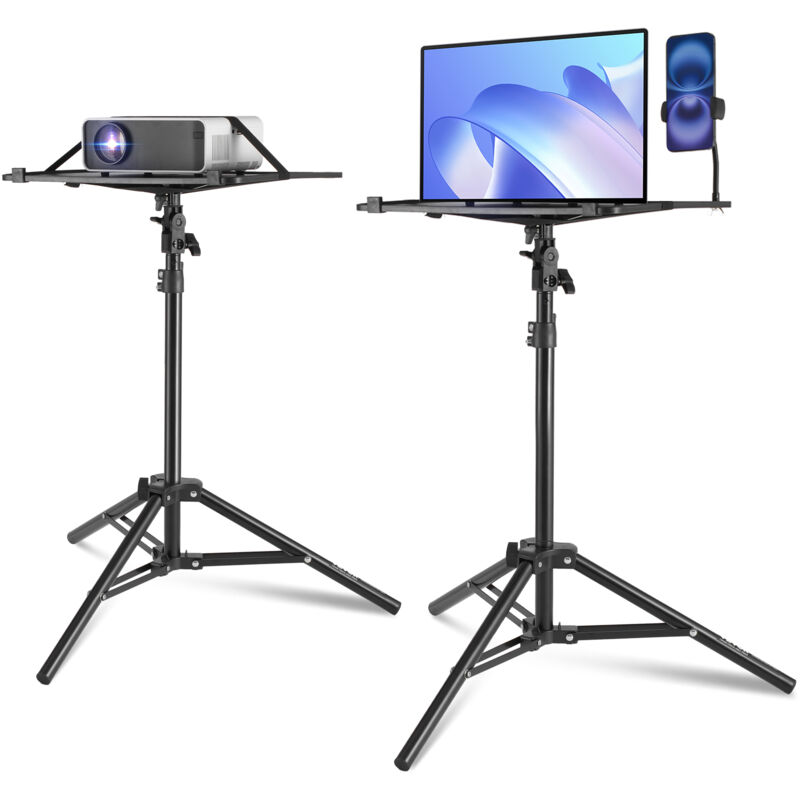 VEVOR Projektorständer Laptopständer-Stativ, höhenverstellbar von 685 bis 1600 mm, tragbares Projektor-Stativ mit Ablage &