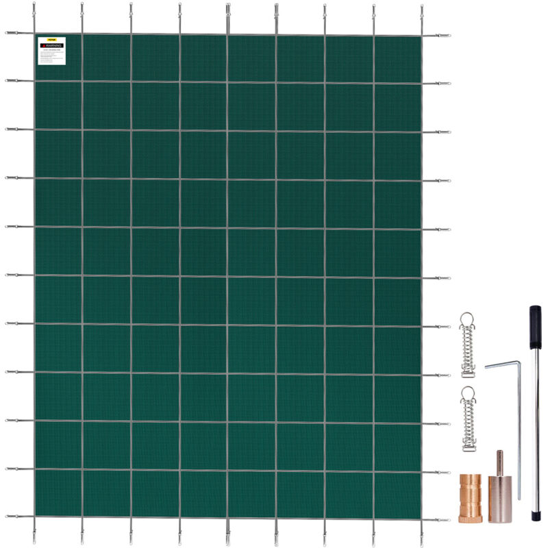 VEVOR Pool Abdeckung 4,3 x 7,9 m passt 4,3 x 7,9 m rechteckig unterirdische Pools, Sicherheit Pool Abdeckung mit Drainage Löcher, Mesh solide Pool