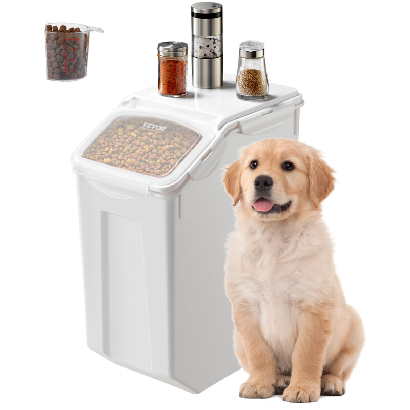 Reis-Aufbewahrungsbehälter Vorratsdosen 20 l Hundefutterspender, Behälter für Küchenzutaten Getreide Müsli Mehl, Tierfutterbehälter mit Rädern