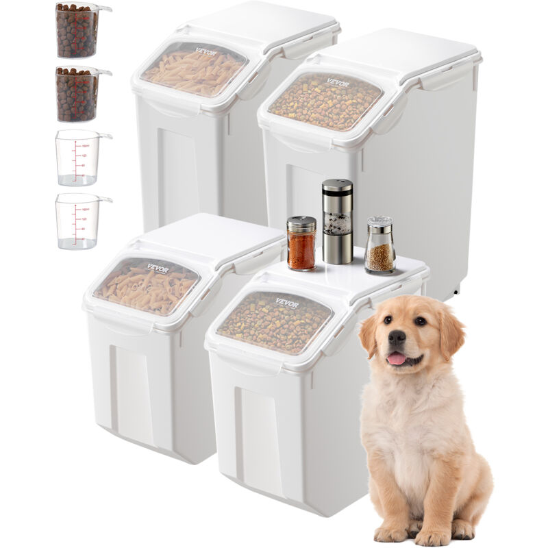 Reis-Aufbewahrungsbehälter Vorratsdosen Hundefutterspender 4 Stk. 2 x 15 l / /20 l x 2 Behälter für Küchenzutaten Getreide Müsli, Tierfutterbehälter