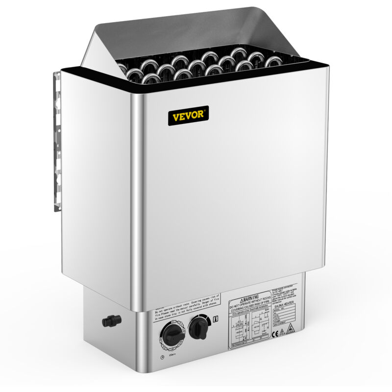 Saunaofen 9 kw, Sauna Elektroherd 380 v - 415 v, Edelstahlsaunaofen 20 kg Saunasteine, Elektrischer Saunaofen 2 Modi (Temperatur, Zeit), für 9-13 m³