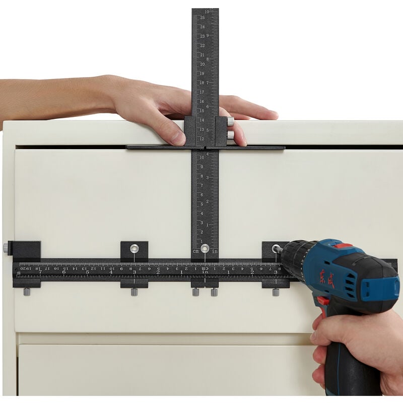 VEVOR Schrank Hardware Jig Einstellbare Punch Locator 0–25 cm Vertikal, Kabinett Hardware Jig 0–20 cm Horizontal Bohrführung Punch Locator