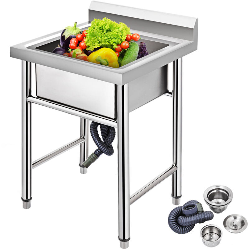 VEVOR Spülbecken, 1 mm Rostfreie Edelstahl Spülbecken 44,45 x 41,91 x 25,4 cm Spülbeckeneinlage, Spülbecken Küche Edelstahl, Spülbecken Organizer,