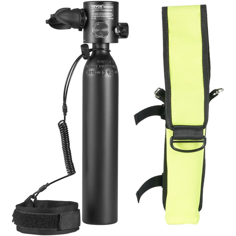 VEVOR Tauchflasche tragbare Tauchflasche 0,5 L, Sauerstoffflasche zum Tauchen unterstützt 5–10 Minuten Unterwasseratmung, 30 m Tauchtiefe,