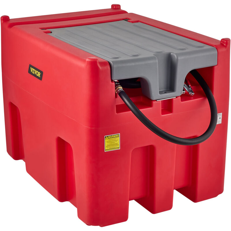 Vevor Tragbarer Dieseltank 116 Gallonen Mobile Tankanlage, Rot Mobile Dieseltankstelle, 140 w Tankstation Dieseltank, 2600 rpm Transporttank, 12 v