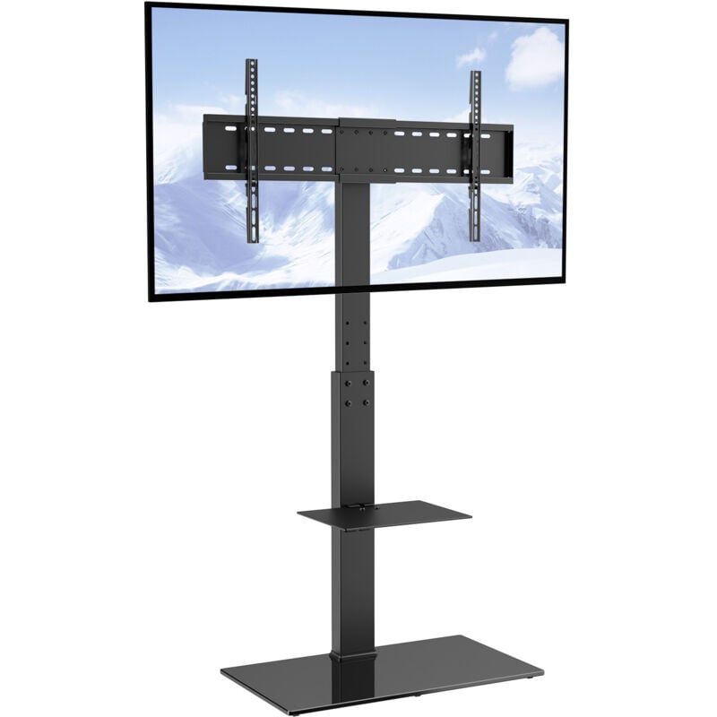 VEVOR TV-Ständer, schwenkbare Bodenständer für Fernseher(32-85 Zoll), höhenverstellbarer tragbarer TV-Standfuß mit gehärtetem Glasfuß, Fernsehständer