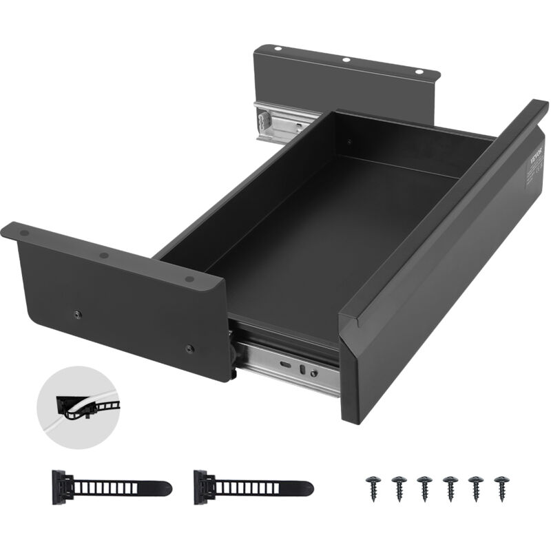 VEVOR Untertisch Schublade 440x223x101 mm, Unterbau Schreibtisch, versteckter Schreibtisch-Aufbewahrungs-Organizer, Bleistiftschublade unter dem