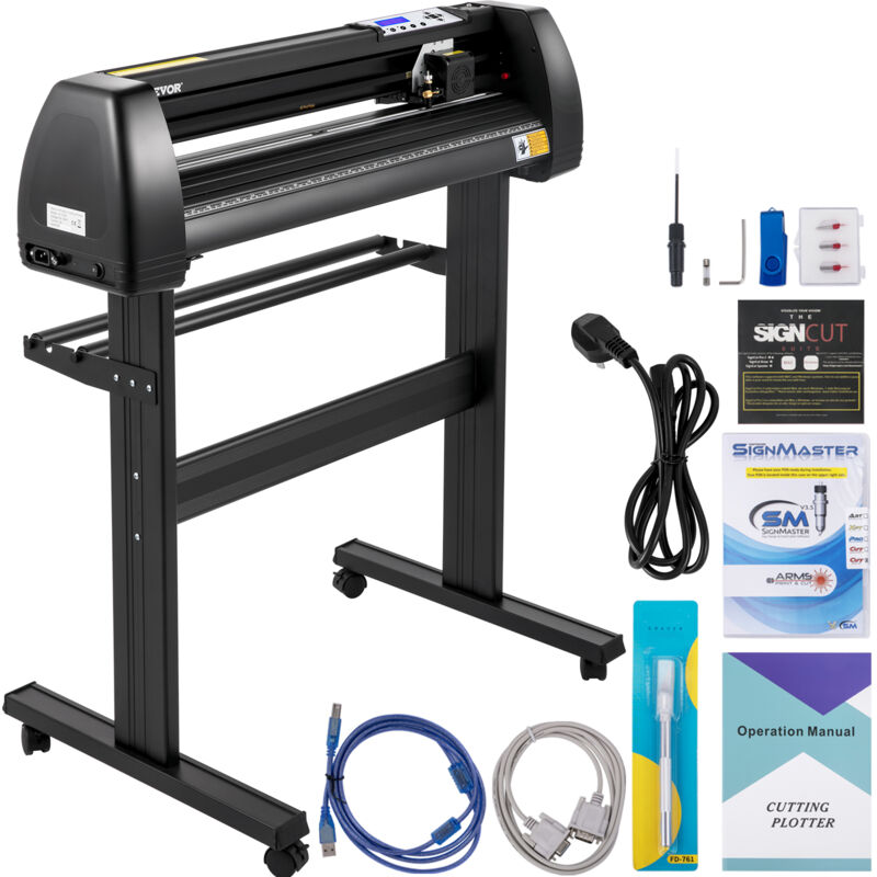 Vevor Vinyl-Schneidemaschine Schneideplotter, 870 mm, LED-Plotter-Drucker, Präzise Manuelle Positionierung, Softwareunterstützung für mac- und