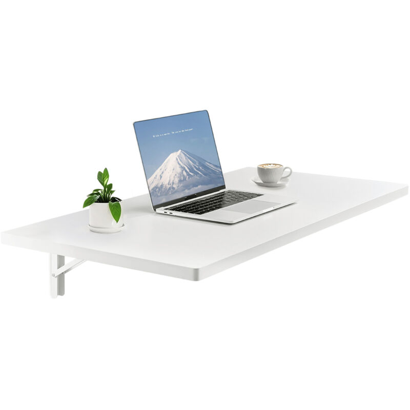 VEVOR Wandklapptisch, 100 x 50 cm, Klapptisch, schwebender Schreibtisch mit Eisenhalterung, zusammenklappbarer Schreibtisch für kleine Räume,