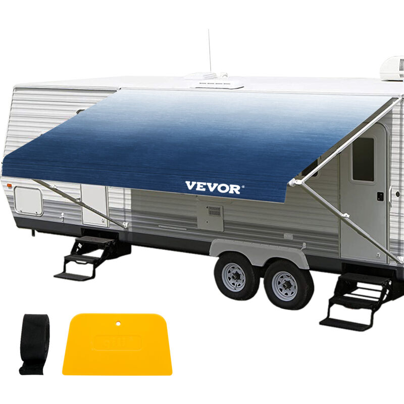 Mophorn - vevor Wohnmobil-Markise, Markisen-Ersatzstoff 524 x 240 cm, Blauer Wohnmobil-Markisen-Ersatz, 15 Unzen Vinylmaterial-Ersatz-Markise,
