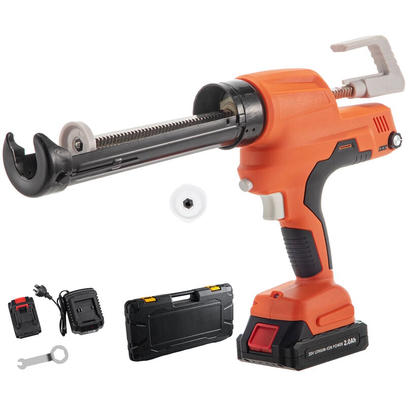 Wurst-Kartuschenpistole, 6500 n Silikonpistole, Akku 10-Unzen-Kartuschenpistole, 600 ml, 57 x 24 x 7,5 cm, aus Eisen PA6 Material, 5,1 kg, 20 v, zum