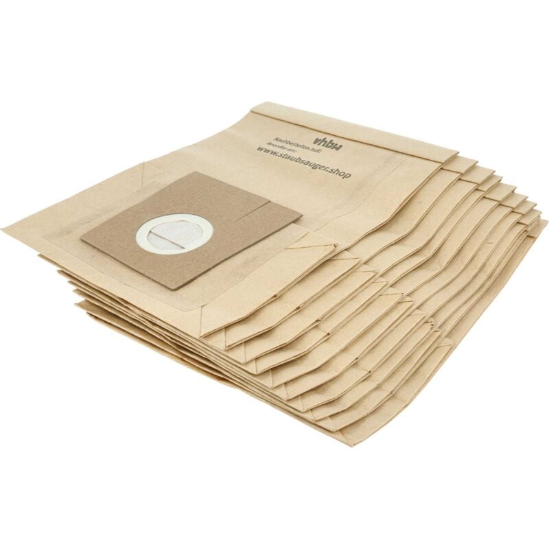 vhbw 10x Staubsaugerbeutel kompatibel mit Bosch BBS 2000 - 2299 Alpha/Natura, 2100 - 2299 Alpha Staubsauger - Papier, 25cm x 19cm Sandfarben