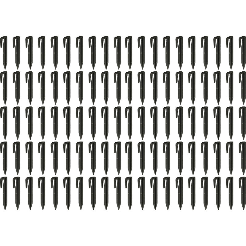 100x Erdnägel für Begrenzungskabel kompatibel mit Ambrogio Mähroboter - Erdanker-Set, Kunstoff, Schwarz - Vhbw