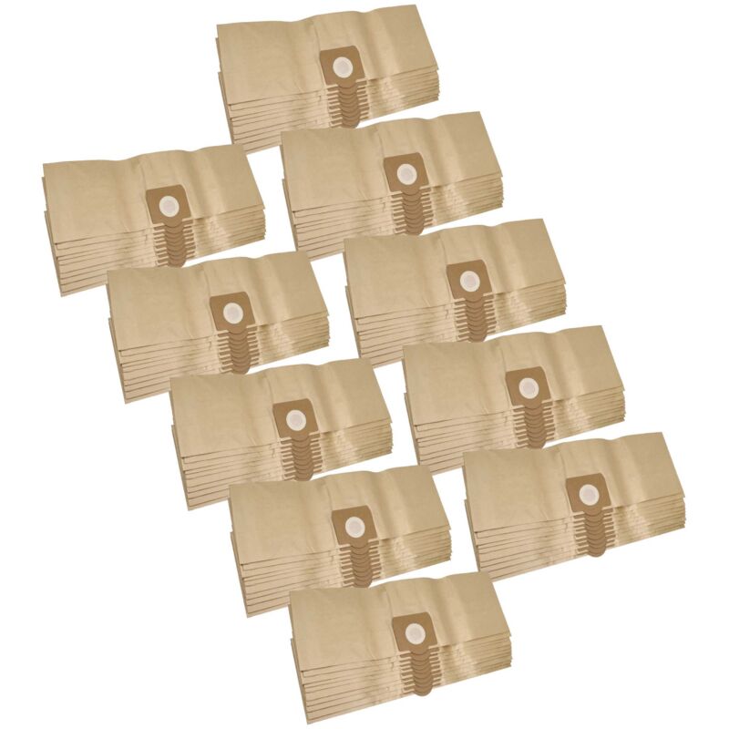 vhbw 100x Staubbeutel kompatibel mit Bauhaus Herkules 15 (R) Staubsauger - 20 l Füllvolumen 45cm x 20cm braun