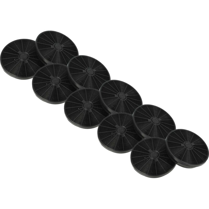 vhbw 10x Aktivkohlefilter kompatibel mit Hotpoint-Ariston HTC 6 T, HTC 9 T, HS 7 TIX, HS 9 TIX Dunstabzugshaube