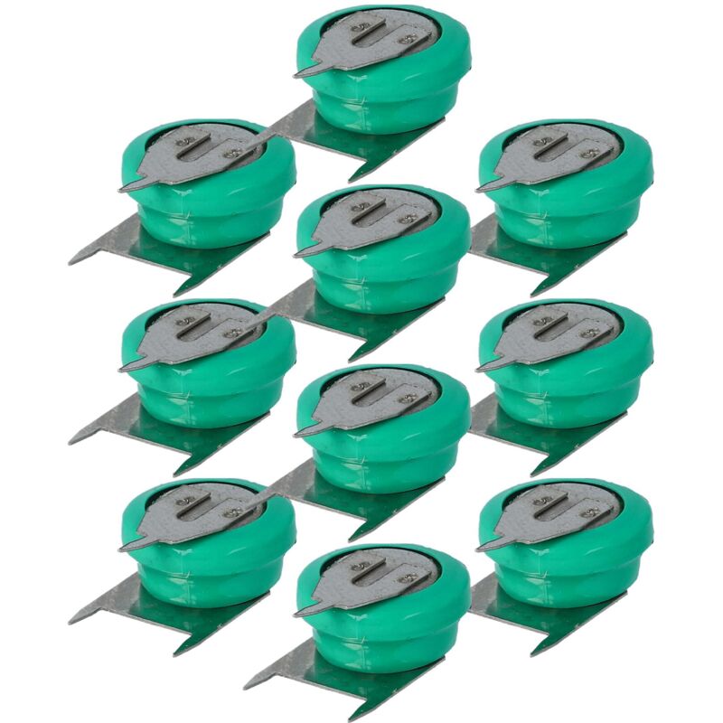Vhbw - 10x NiMH Ersatz Knopfzellen-Akku Typ V40H 3-Pins 40mAh 1,2V kompatibel mit Modellbau-Akkus, Solar-Leuchten uvm.