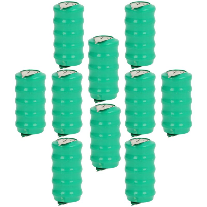 Vhbw - 10x NiMH Ersatz Knopfzellen-Akku Typ V80H 3-Pins 80mAh 6V kompatibel mit Modellbau-Akkus, Solar-Leuchten uvm.