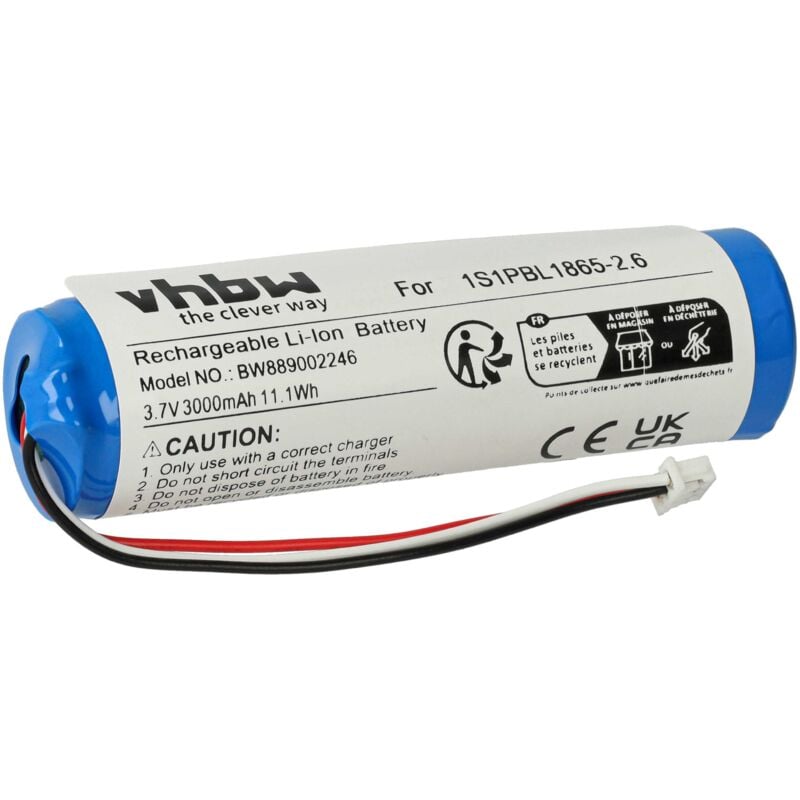 vhbw Akku Ersatz für Philips 1S1PBL1865-2.6 für Babyphone Babytalker (3000 mAh, 3,7 V, Li-Ion)