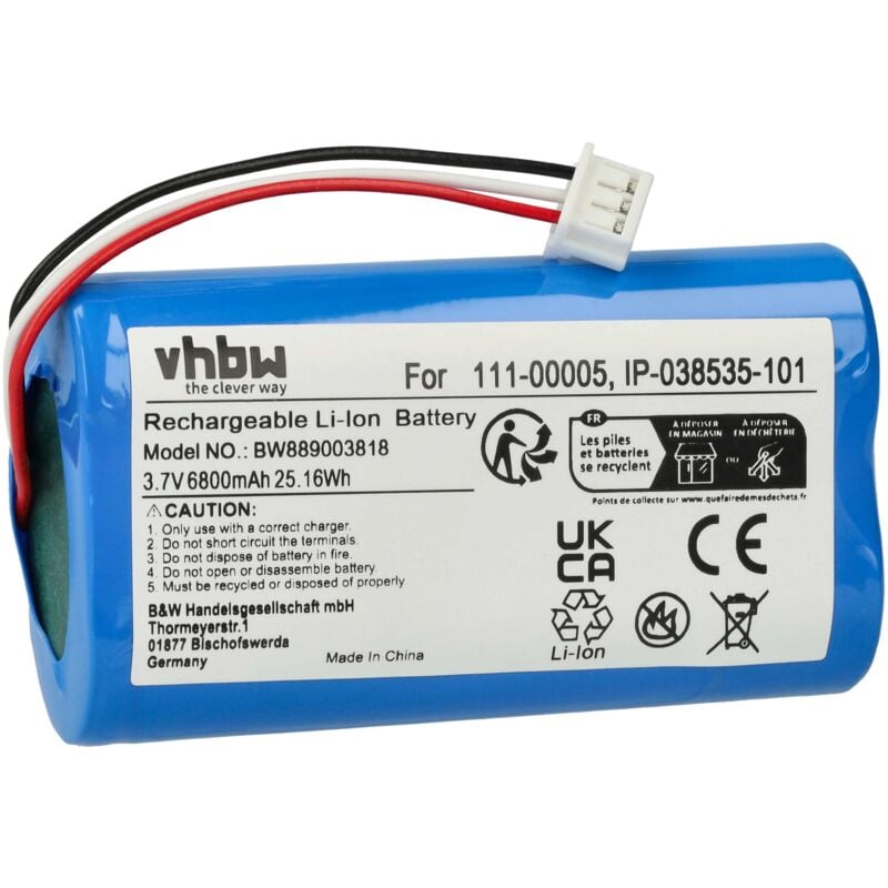 Vhbw - 1x Akku Ersatz für Sonos IP-038535-101, 111-00005 für Lautsprecher Boxen Speaker (6800 mAh, 3,7 v, Li-Ion)