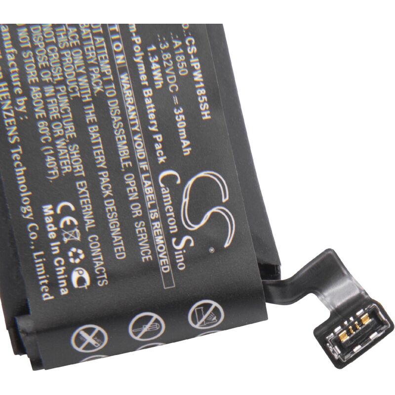 Vhbw - 1x Akku kompatibel mit Apple Watch MR2X2LL/A, MR1L2LL/A, MQL42LL/A Smartwatch Uhr Fitnessarmband (350 mAh, 3,82 v, Li-Polymer)