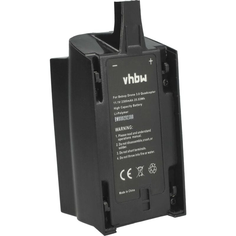 Vhbw - 1x Akku kompatibel mit Parrot Bebop Drone 1 Drohne Multicopter Quadrocopter (2300 mAh, 11,1 v, Li-Polymer)