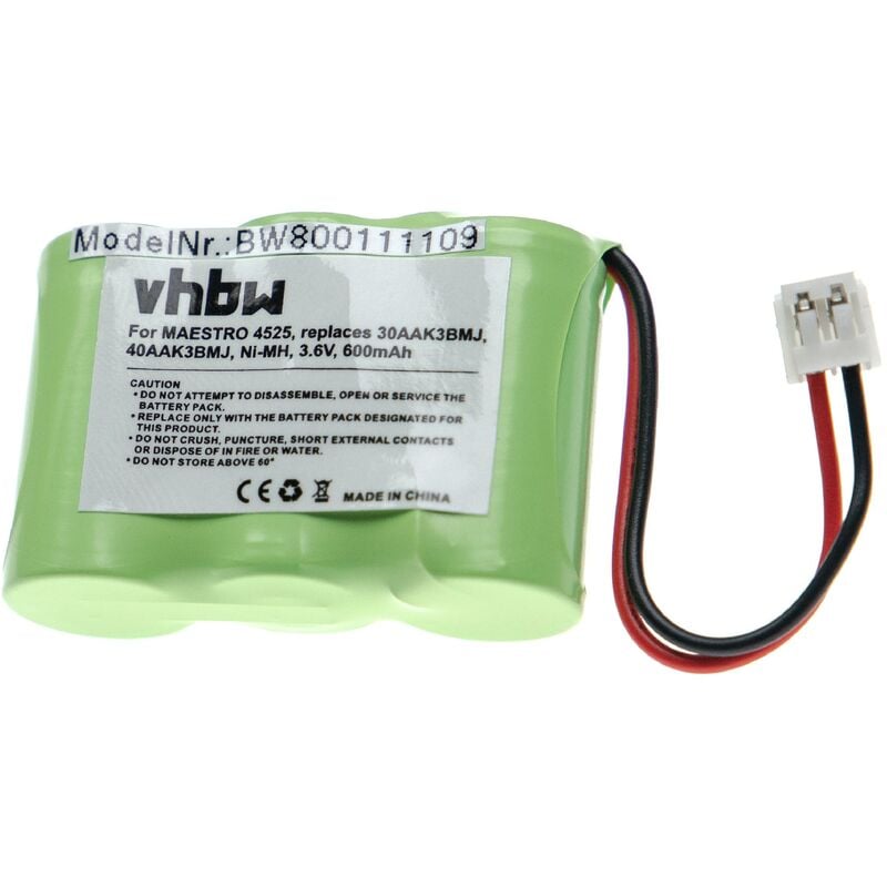 Vhbw - 1x Akku kompatibel mit Cobra CP-474S, CP474S schnurlos Festnetz Telefon (600 mAh, 3,6 v, NiMH)