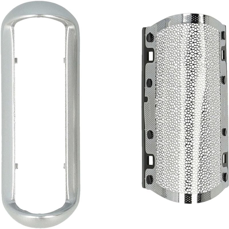 Vhbw - Scherfolie kompatibel mit Braun MobileShave M-30, M-30 (Typ 5604), M-40, M-60 Elektrorasierer + Rahmen, silber