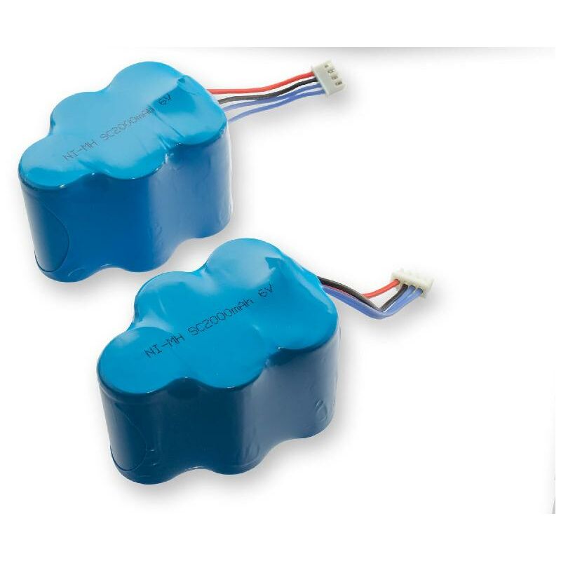 2x Akku kompatibel mit Ecovacs Deebot D63s, D66, D68, D62s, D62, D63, D630, D650, D660, D680, D65 Saugroboter (2000 mAh, 6 v, NiMH) - Vhbw