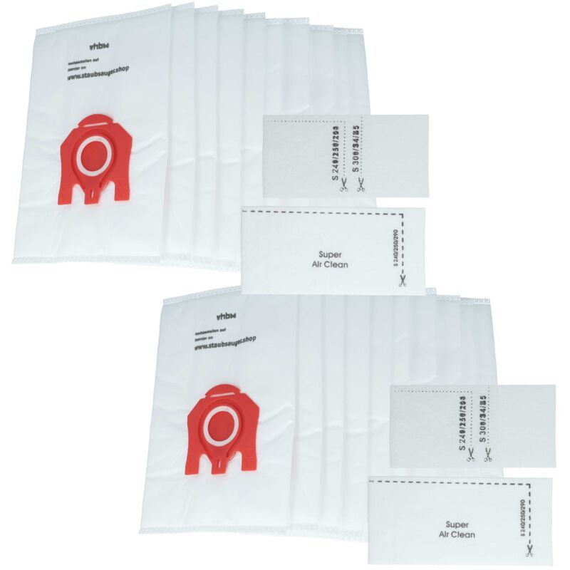 20x Staubsaugerbeutel kompatibel mit Miele Red Moon, Red Star, Red Velvet, Red Zac Staubsauger - Mikrovlies, 27,5cm x 18cm Weiss - Vhbw