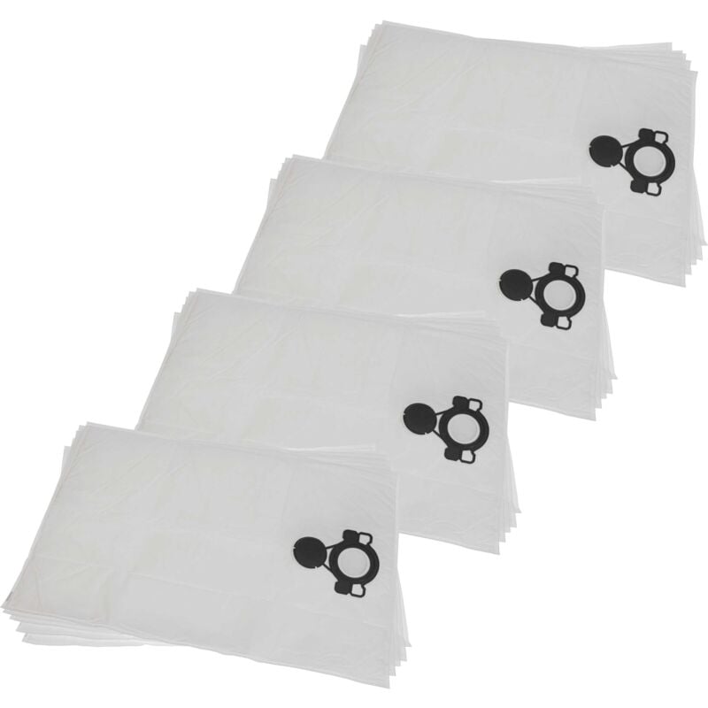 vhbw 20x Staubsaugerbeutel kompatibel mit Nilfisk VHS 40 L30 PC, VHS 40 L40 LC FM IC Staubsauger - Mikrovlies, 52,5cm x 39cm Weiss