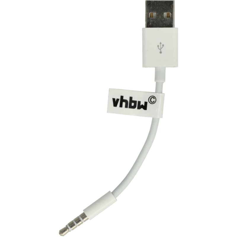 Vhbw - usb Datenkabel (Typ a auf MP3 Player) Ladekabel kompatibel mit Apple IPod Shuffle 3G, 2G MP3 Player Weiß, 10 cm