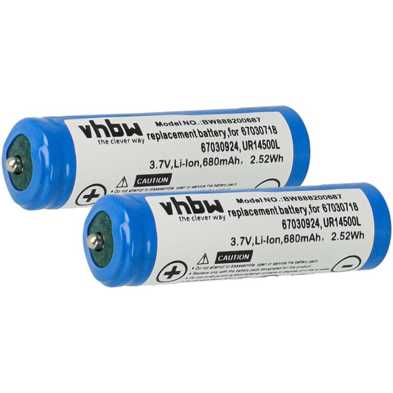 Vhbw - 2x Akku kompatibel mit Braun Typ 5751 Braun 550CC-4 CC2 multi Rasierer (680 mAh, 3,7 v, Li-Ion)