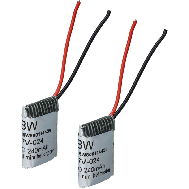 Vhbw - 2x Akku kompatibel mit Syma S107G, S108G Drohne Multicopter Quadrocopter (240 mAh, 3,7 v, Li-Ion)