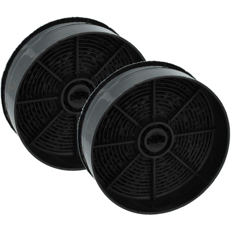 2x Aktivkohlefilter kompatibel mit Electrolux inka smart c lg A52, inka smart c lg A70, inka smart hc x A52 Dunstabzugshaube - 12,4 cm - Vhbw
