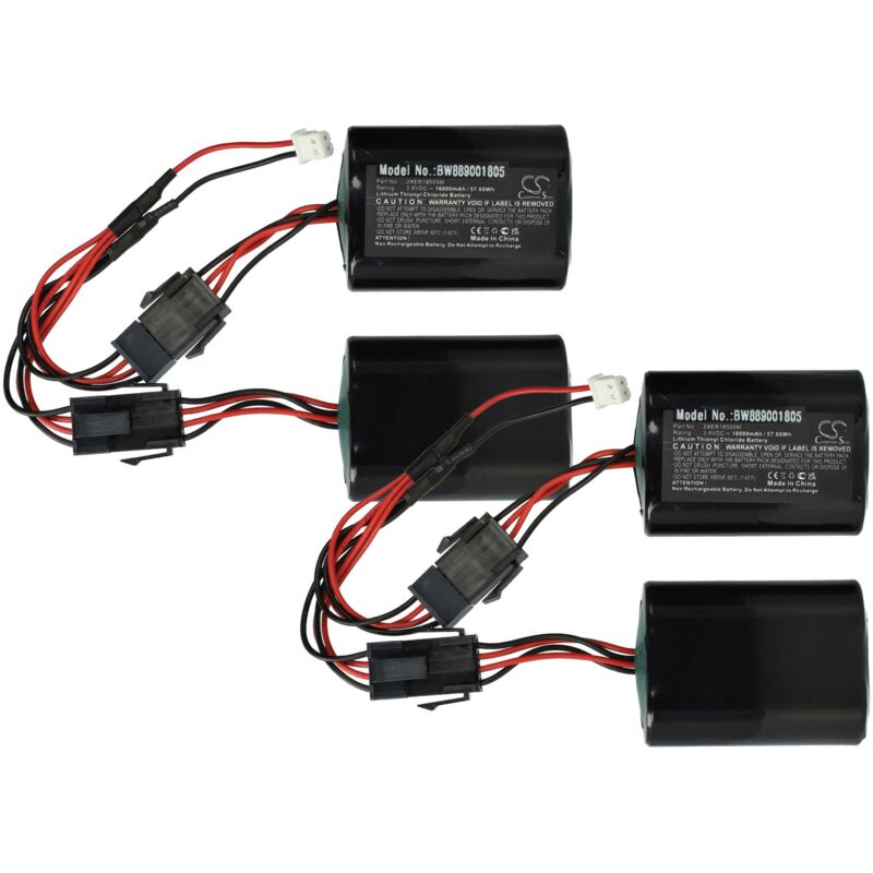 vhbw 2x Batterie kompatibel mit DSC Siren PG9901, Burg Siren Alarmanlage, Alarmsystem, Funk-Außensirenen (16000 mAh, 3,6 V, Li-SOCl2)