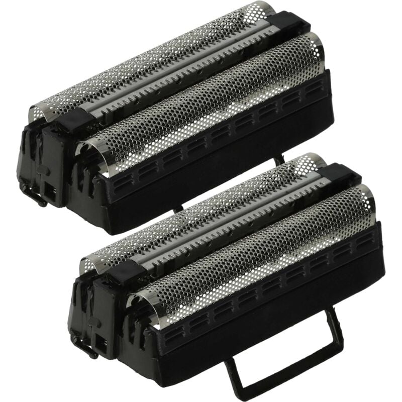2x Doppelscherfolie kompatibel mit Payer HR39.1F 6695, 6798, 6718, 6748, 9525, 9325, 9435 Elektrorasierer + Rahmen, schwarz/silber - Vhbw