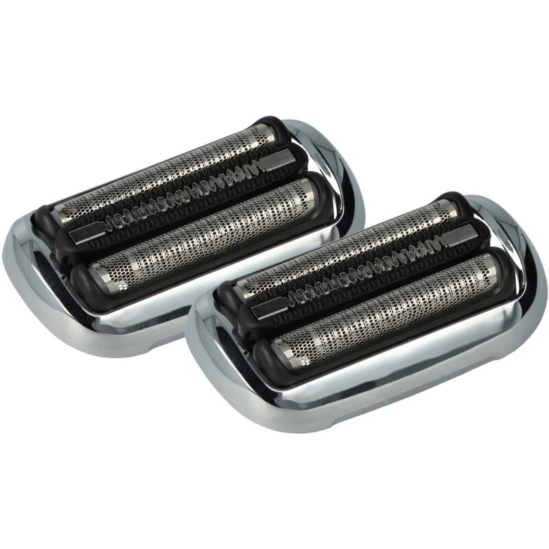 2x Ersatz-Scherköpfe kompatibel mit Braun Serie 7 Elektrorasierer, Schwarz Silber Weiß - Vhbw
