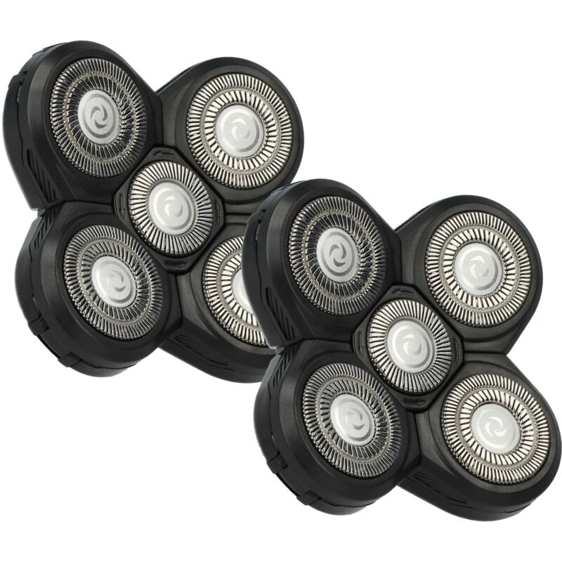 2x Ersatz-Scherköpfe kompatibel mit Philips RQ12 Serie RQ1261, RQ1260X, RQ1258CC, RQ126, RQ1260, RQ1260CC Elektrorasierer, Schwarz - Vhbw