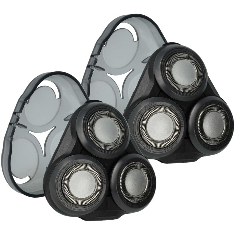2x Ersatz-Scherköpfe kompatibel mit Philips S5075, S5077, S5078, S5079, S5080, S5076, S5085, S5072, S5081, S5082 Elektrorasierer, Schwarz - Vhbw
